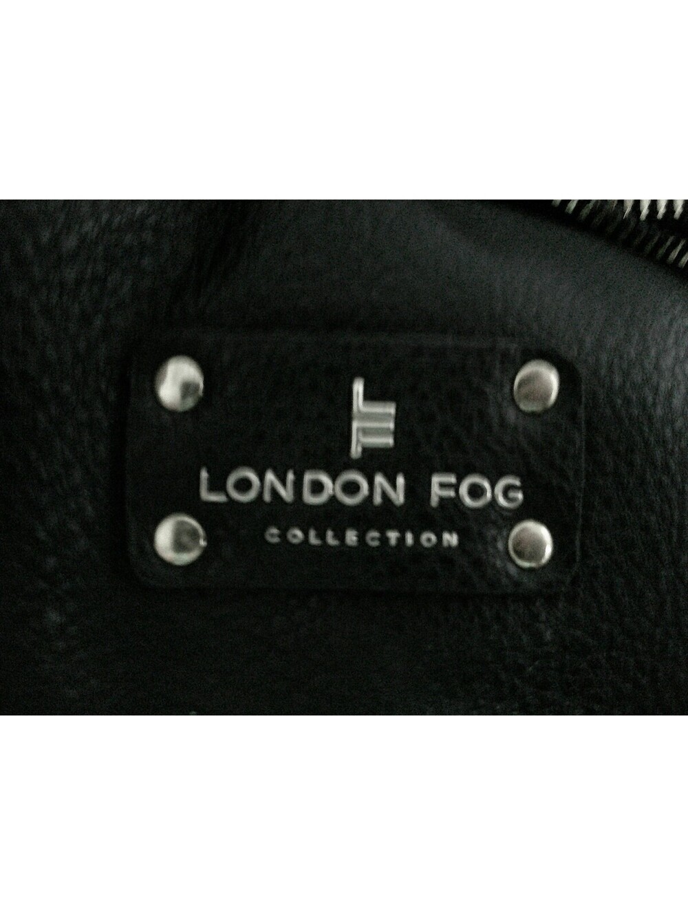 London Fog Collection Black Quilted Backpack  Gold Hardware
